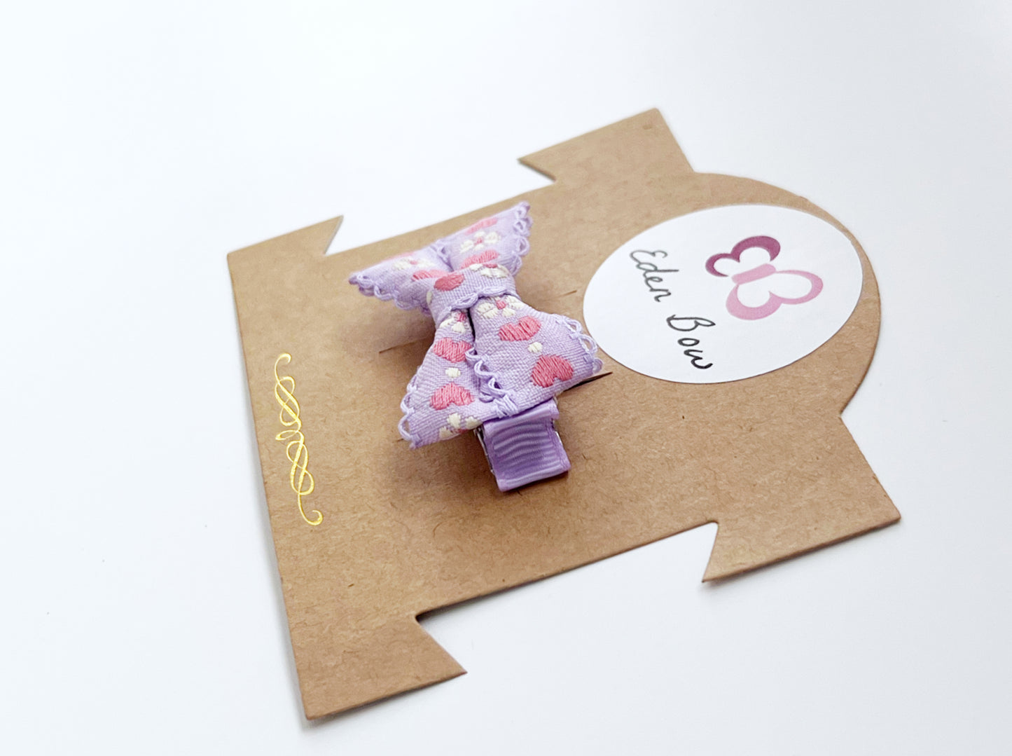 Purple love embroidery bow