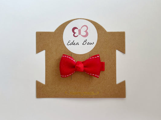 Poppy red organza bow