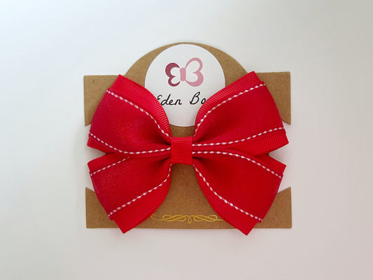 Poppy red organza big bow