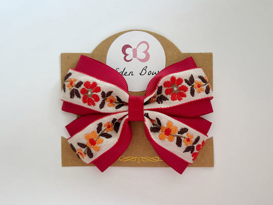 Scarlet floral big bow
