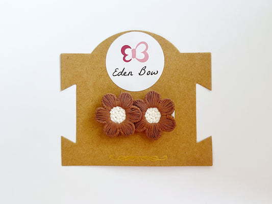 Brown flower crochet