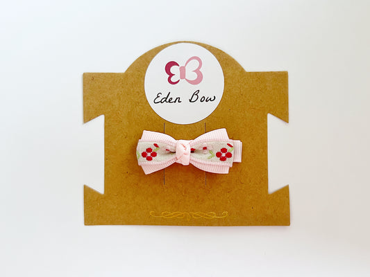 Pink woven flower knot bow