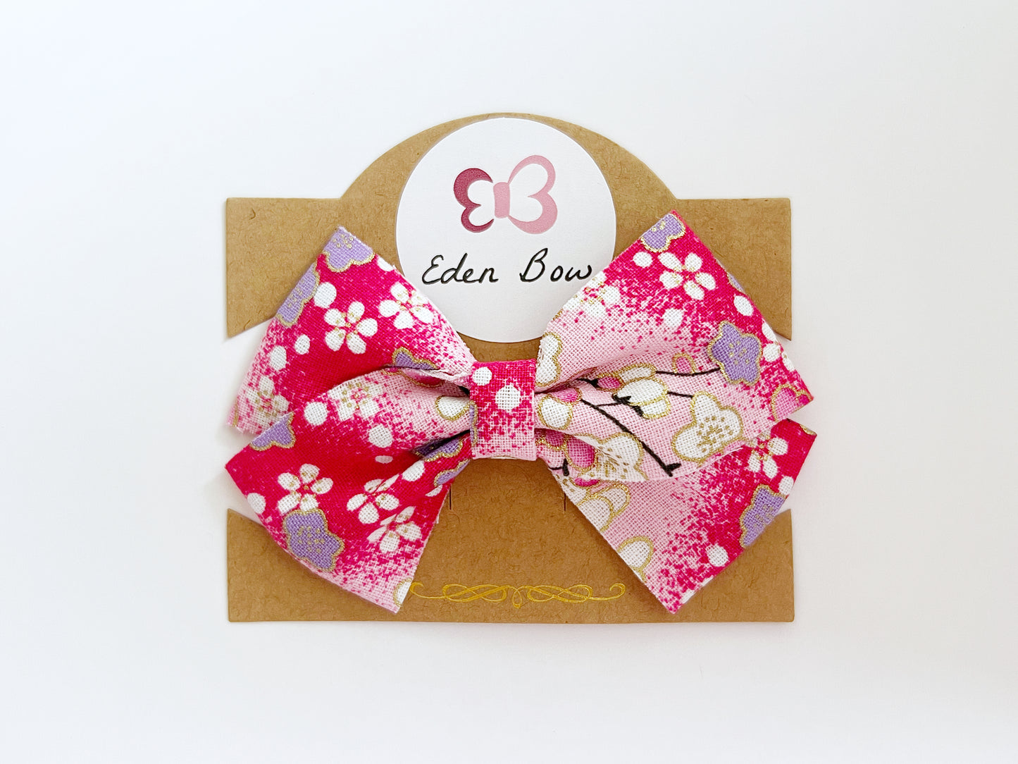 Magenta sakura flower bow