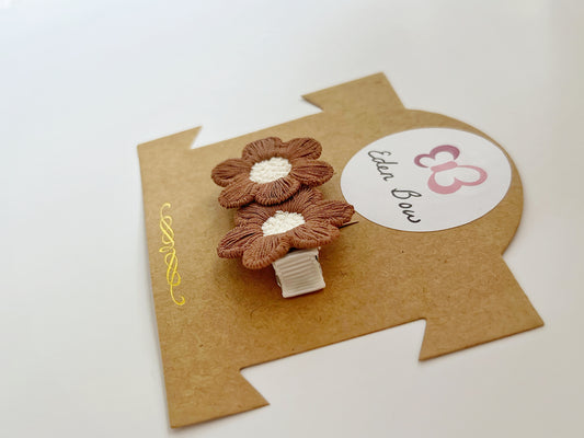 Brown flower crochet