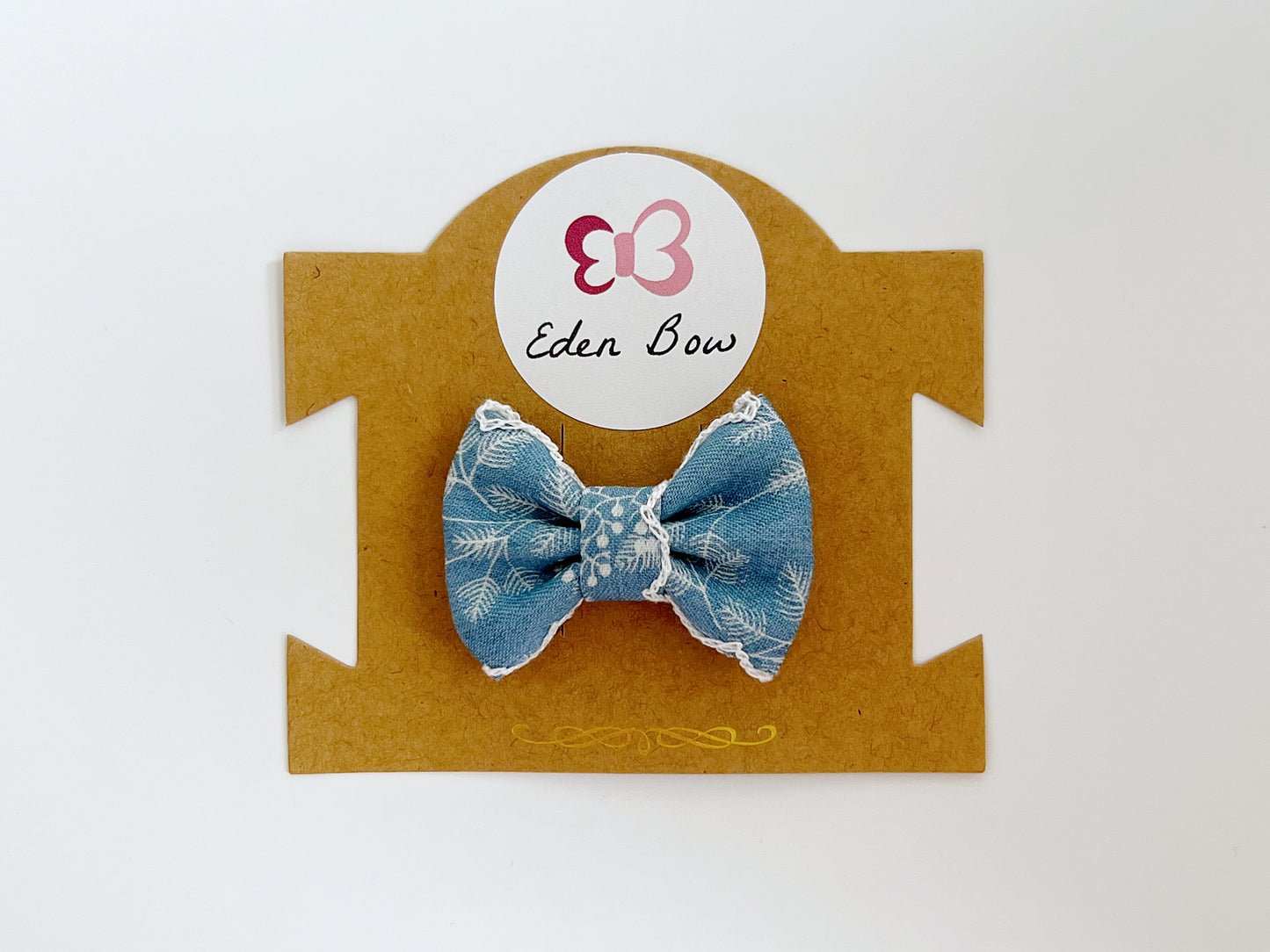 Denim lace bow