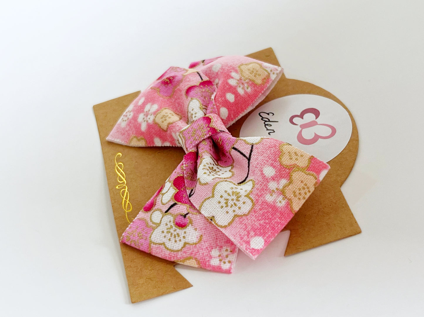 Pink sakura flower bow