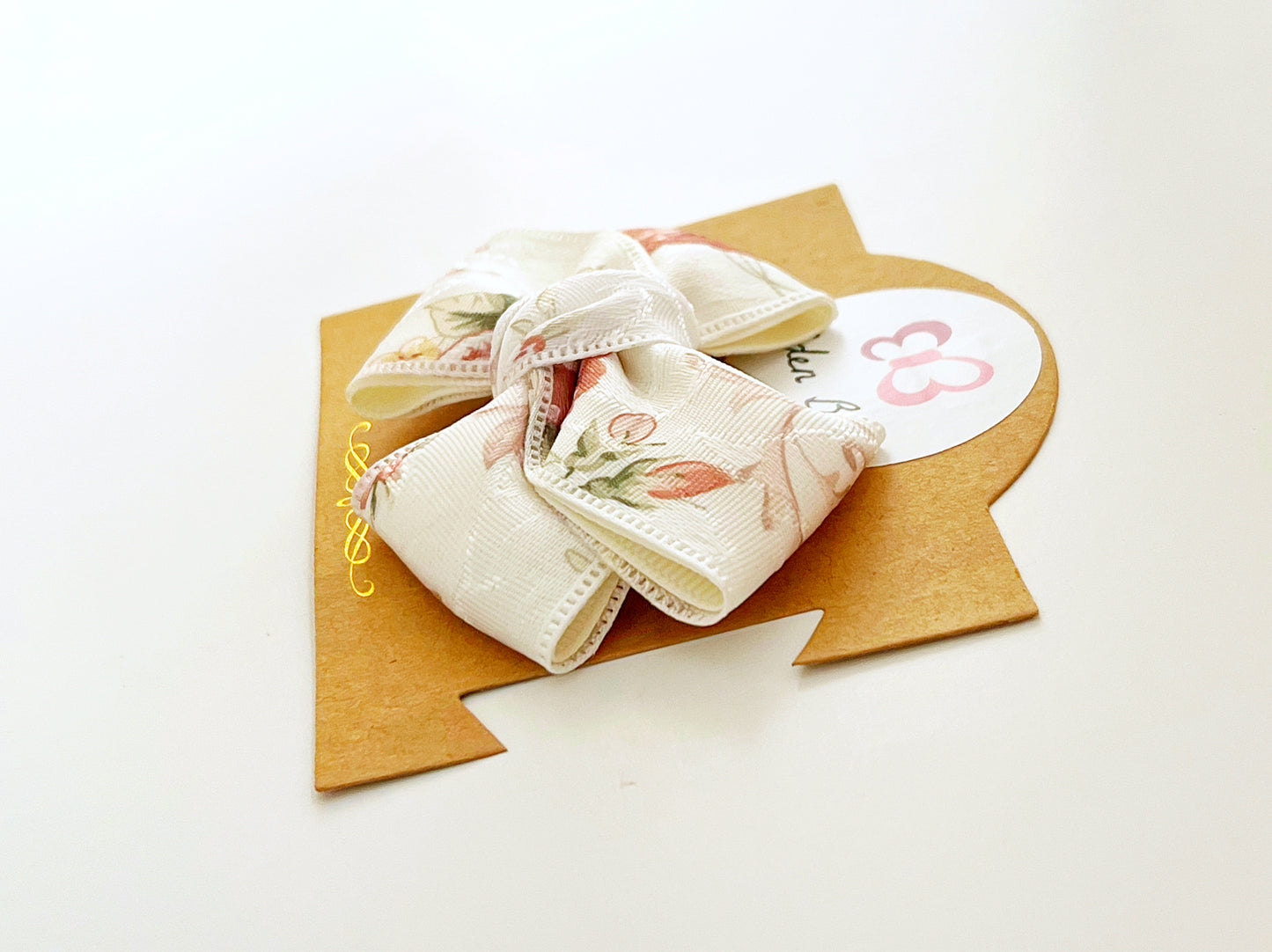 Jade white floral bow