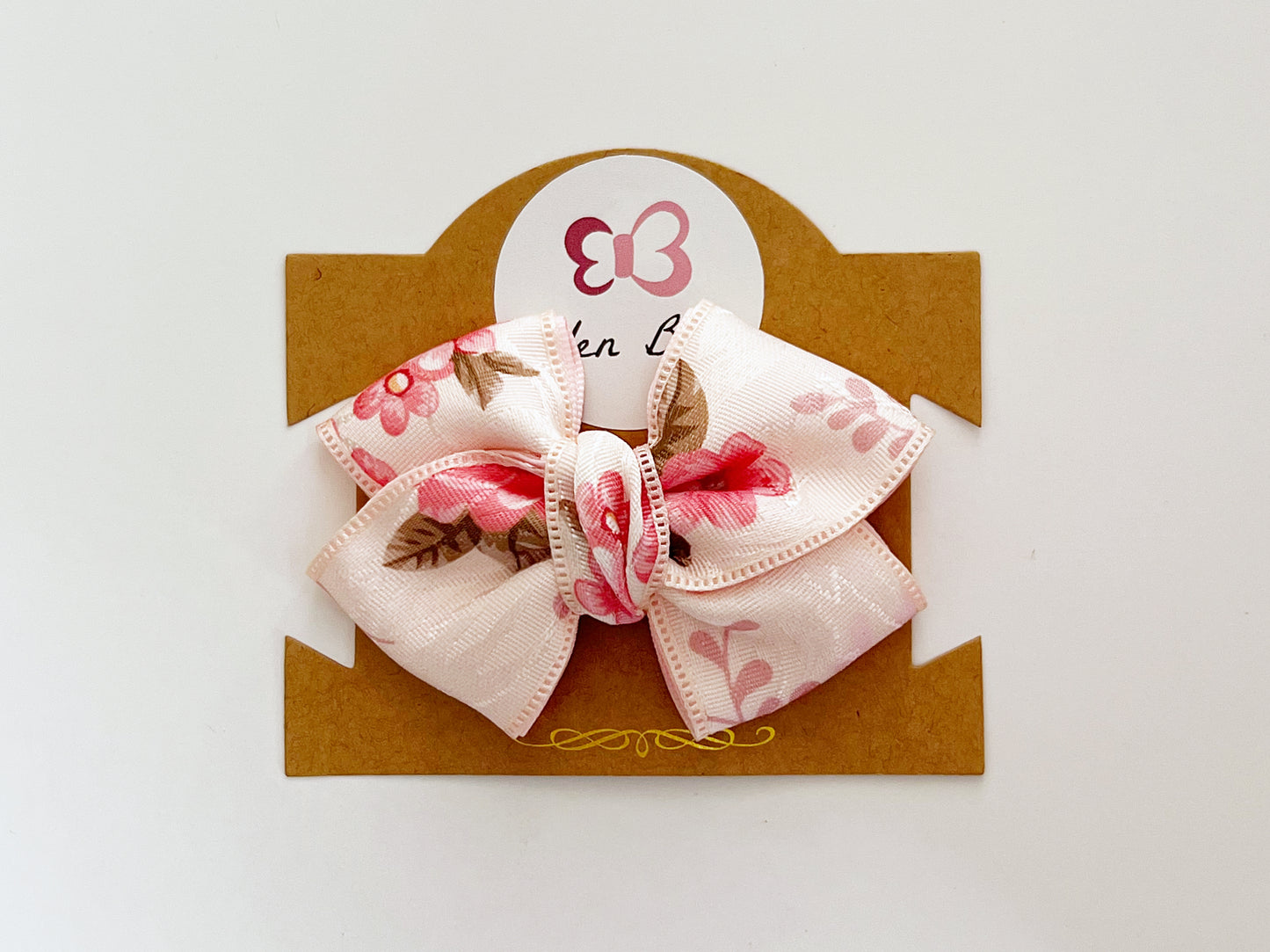 Sweet pink floral bow