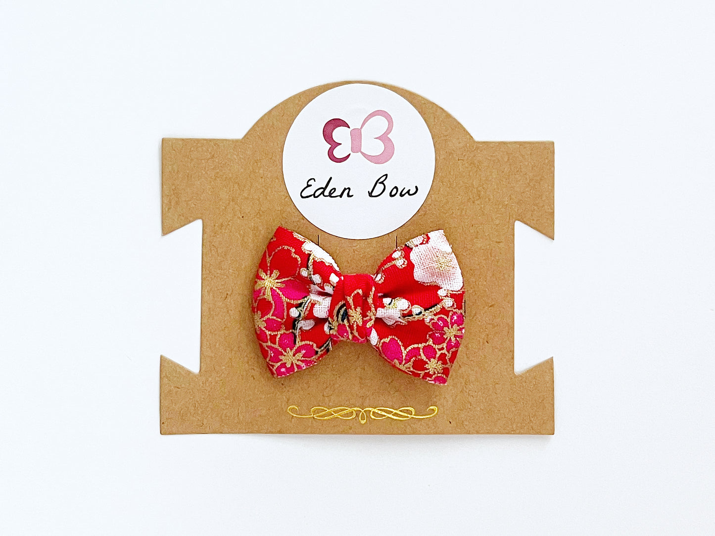 Red sakura prosperity bow