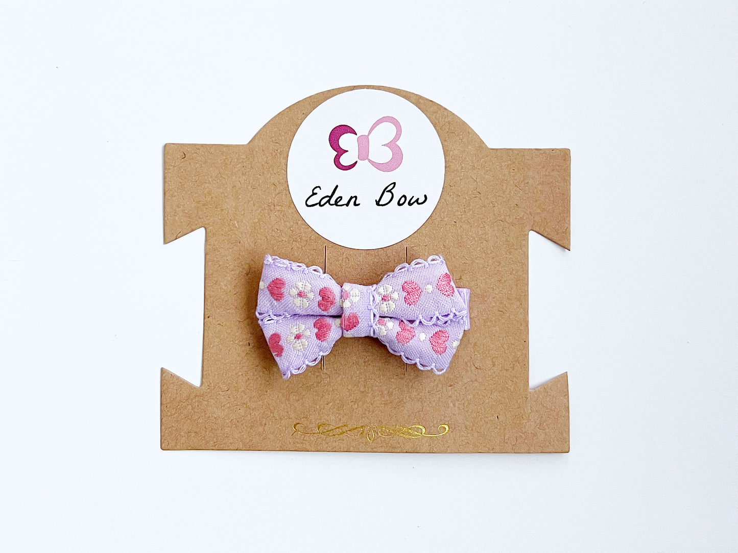 Purple love embroidery bow