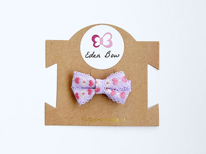 Purple love embroidery bow