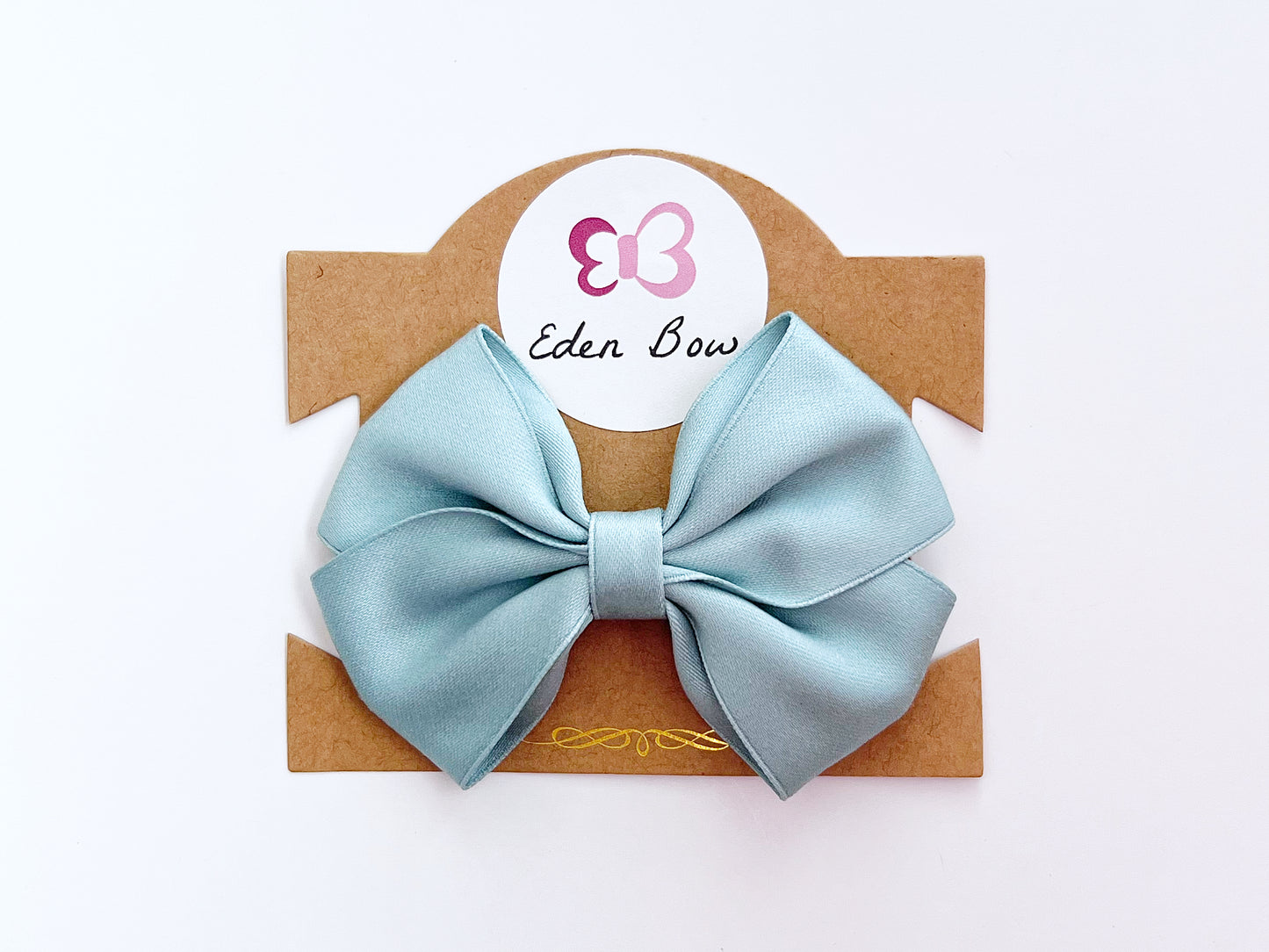 Nile blue cotton satin bow
