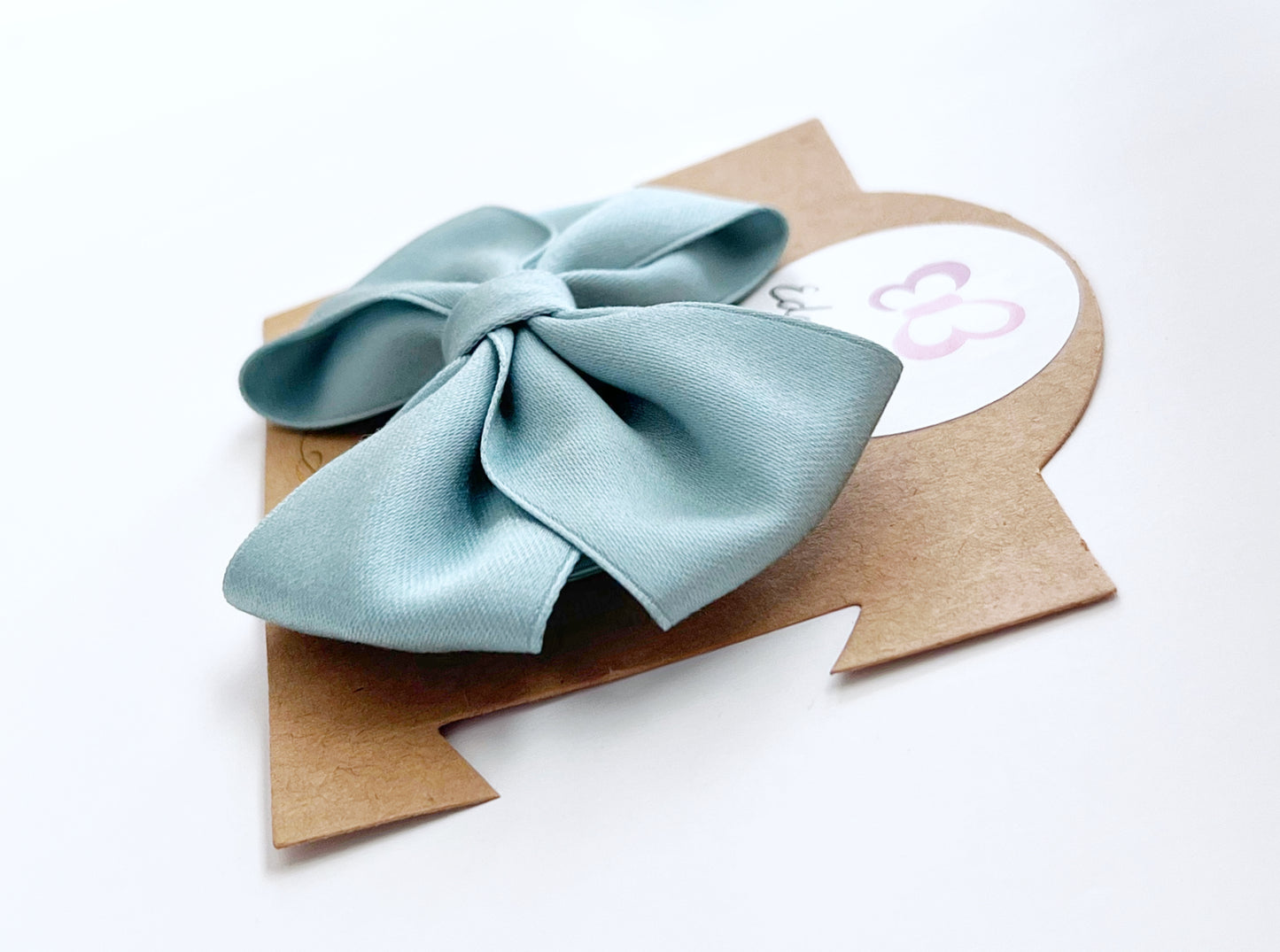 Nile blue cotton satin bow