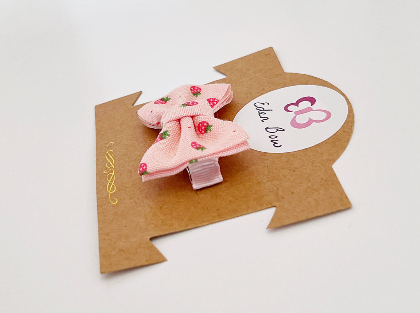 Pink sweet strawberry bow