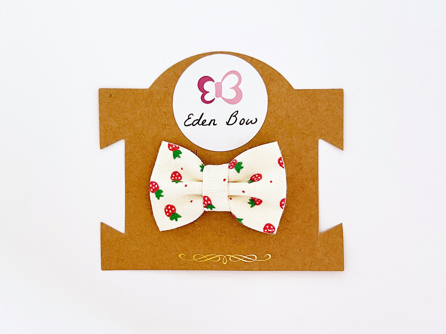 White sweet strawberry bow