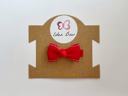 Poppy red organza bow