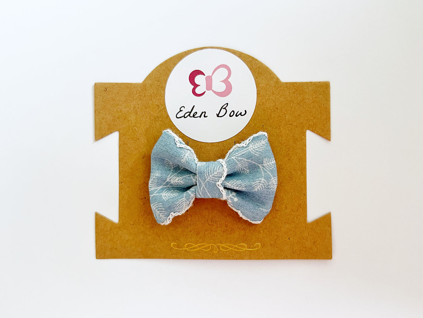 Denim lace bow