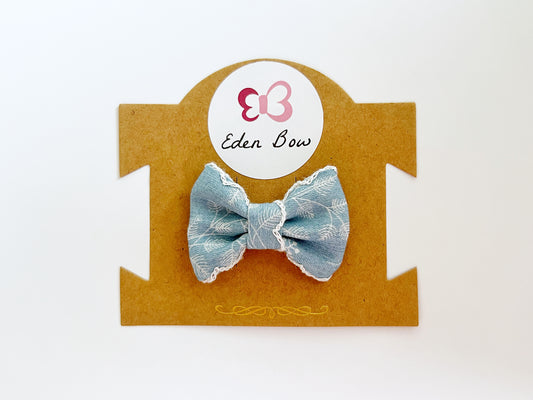 Denim lace bow