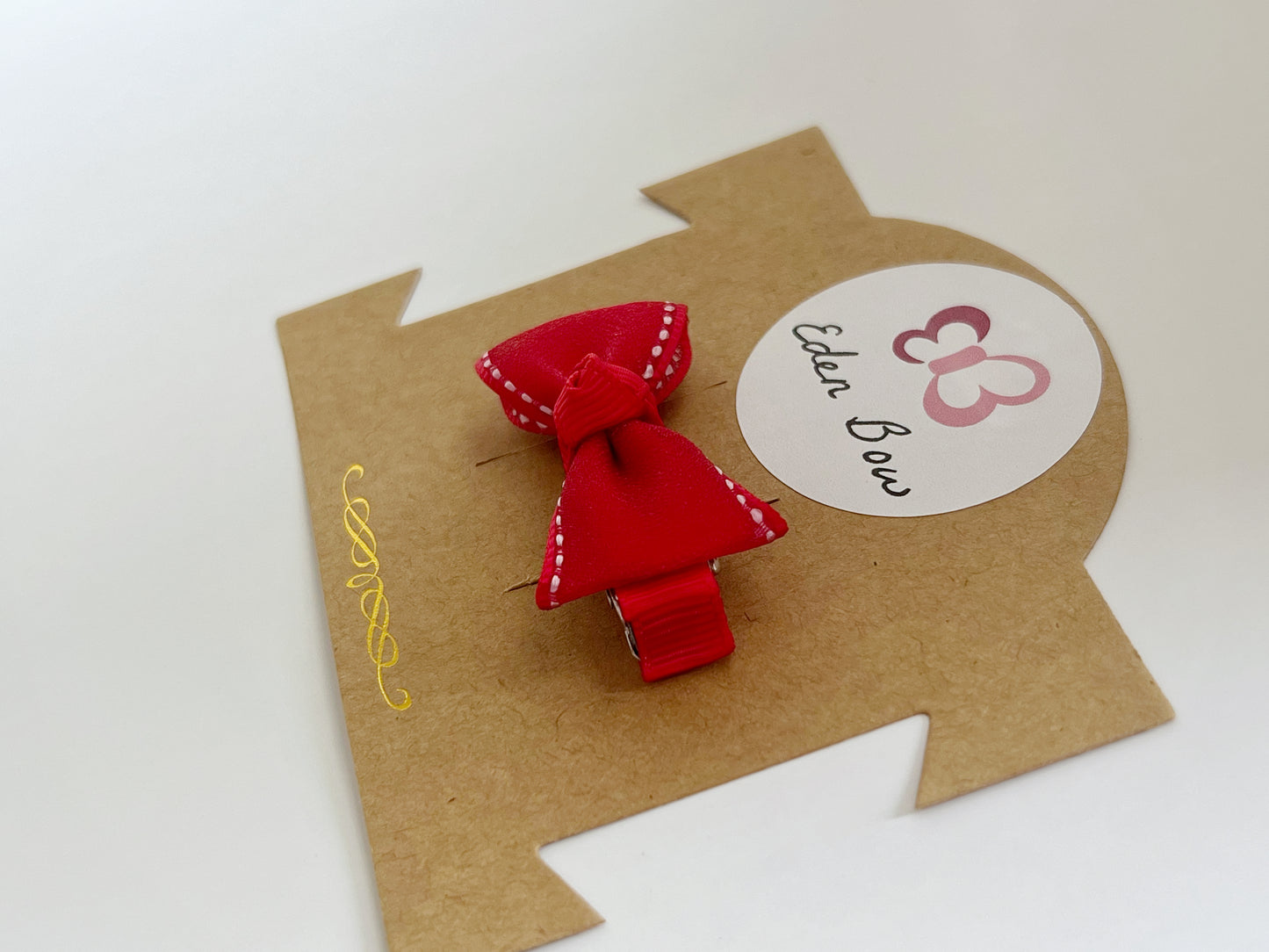 Poppy red organza bow