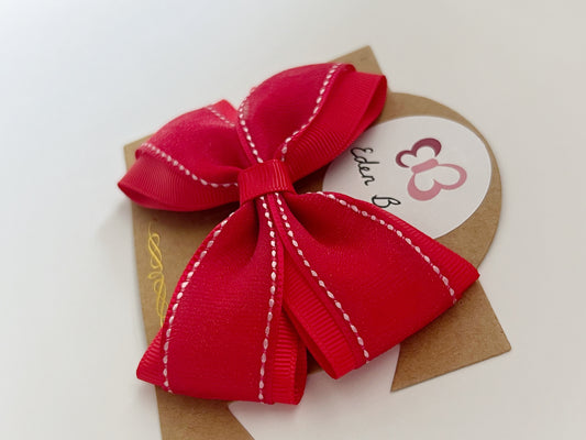 Poppy red organza big bow