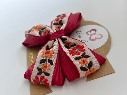 Scarlet floral big bow