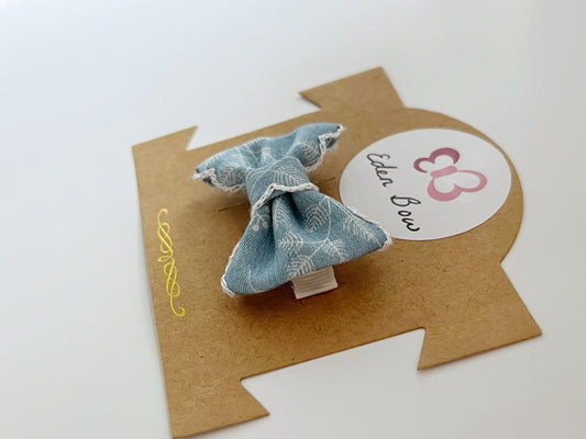 Denim lace bow