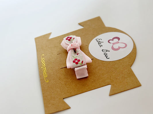 Pink woven flower knot bow