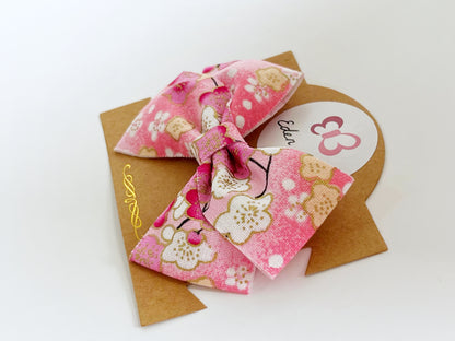 Pink sakura flower bow