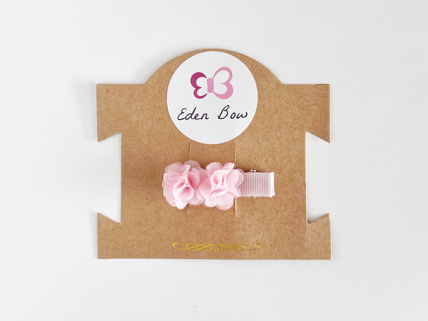 Pink chiffon flower hairclip
