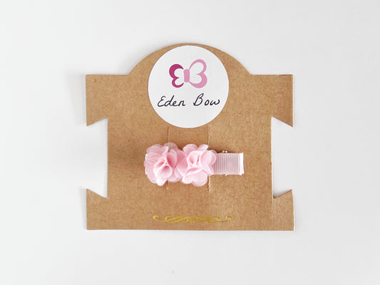 Pink chiffon flower hairclip