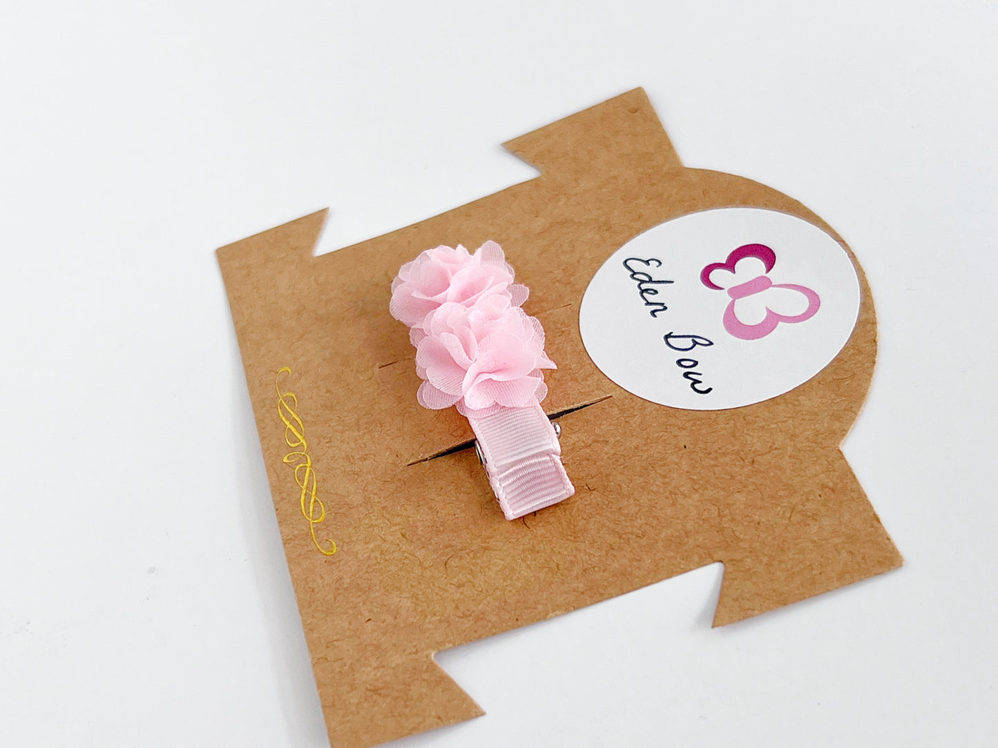 Pink chiffon flower hairclip