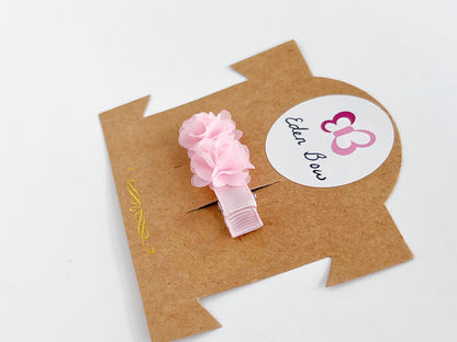 Pink chiffon flower hairclip