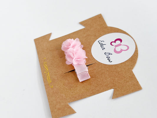 Pink chiffon flower hairclip